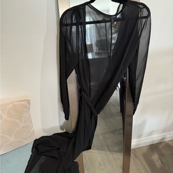 ASOS Elegant Black Sheer Maxi Dress/Cover Up - Picture 11 of 13